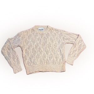 Cable Knit Crew Neck Sweater - Cream